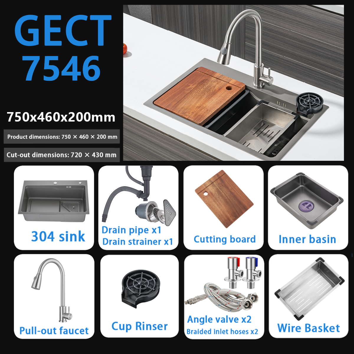 Zestaw zlewozmywaka GECT7546

