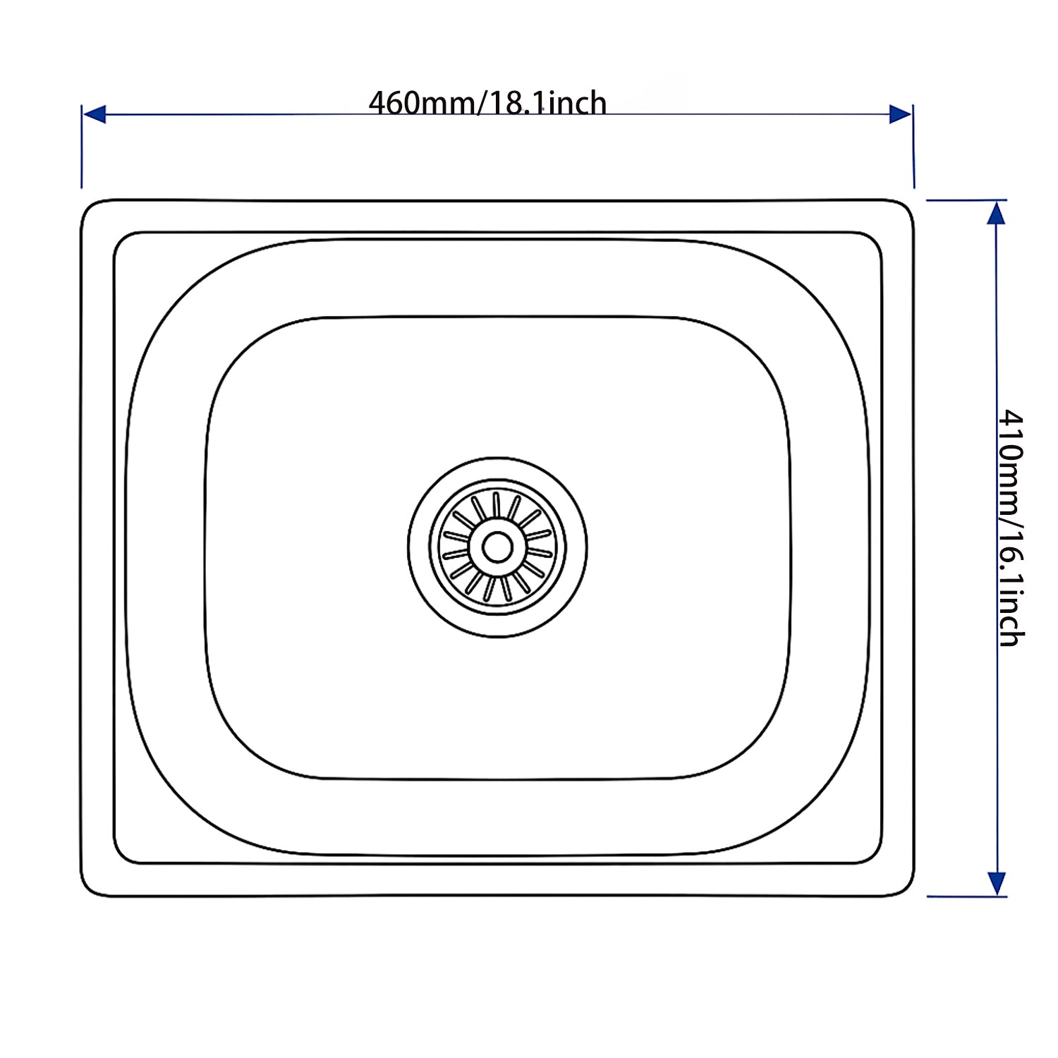 Rysunek techniczny zlewozmywaka HD7643