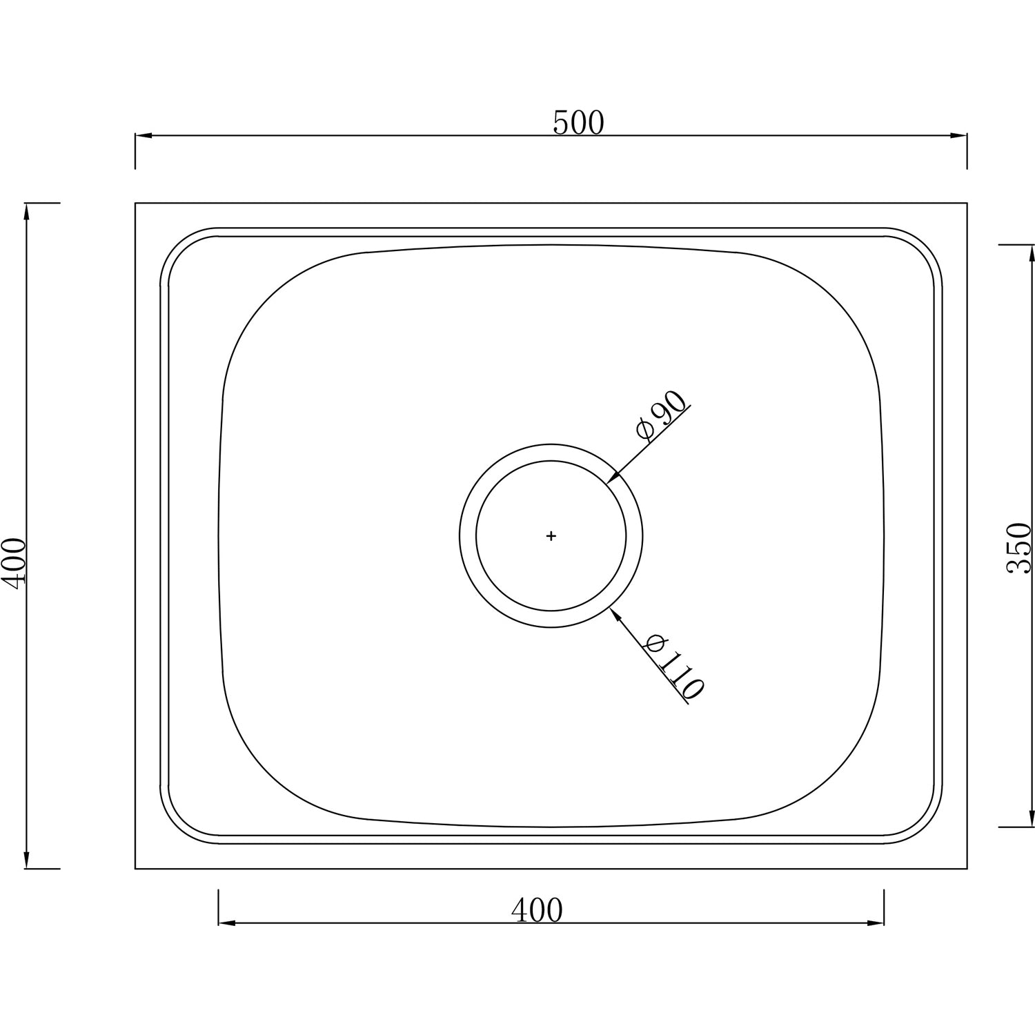 Rysunek techniczny zlewozmywaka HD4050S